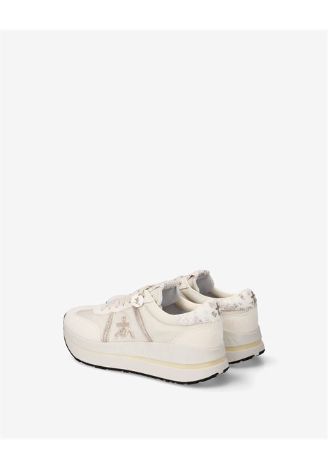 Premiata Bethcoin 8145 Sneaker in Off-White Leather and Suede Women's PREMIATA |  | BETHCOIN VAR8145